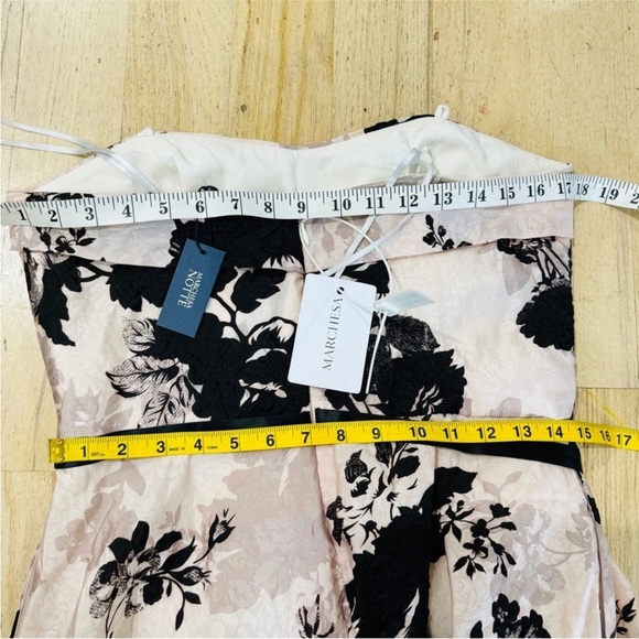 Marchesa Notte light pink strapless organza hi-low gown, ruched bodice NWT - Picture 3 of 6